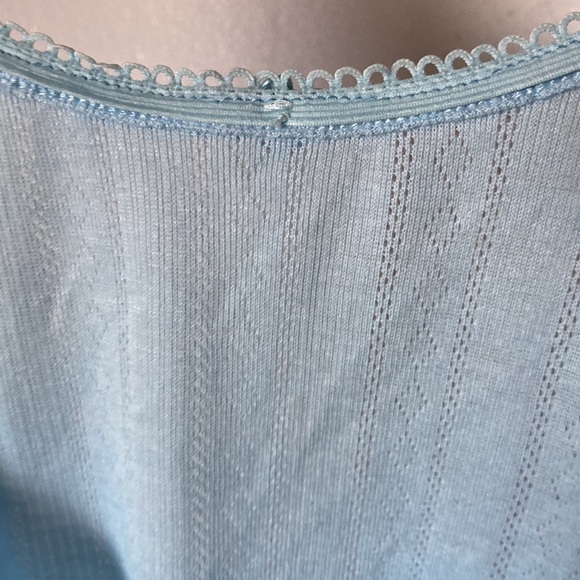 pointelle Baby blue onesie romper - Picture 6 of 7